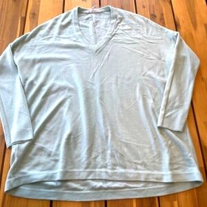 BCBGeneration Womens Pale Blue V-Neck Sweater Lightweight Oversized Size Xs/s